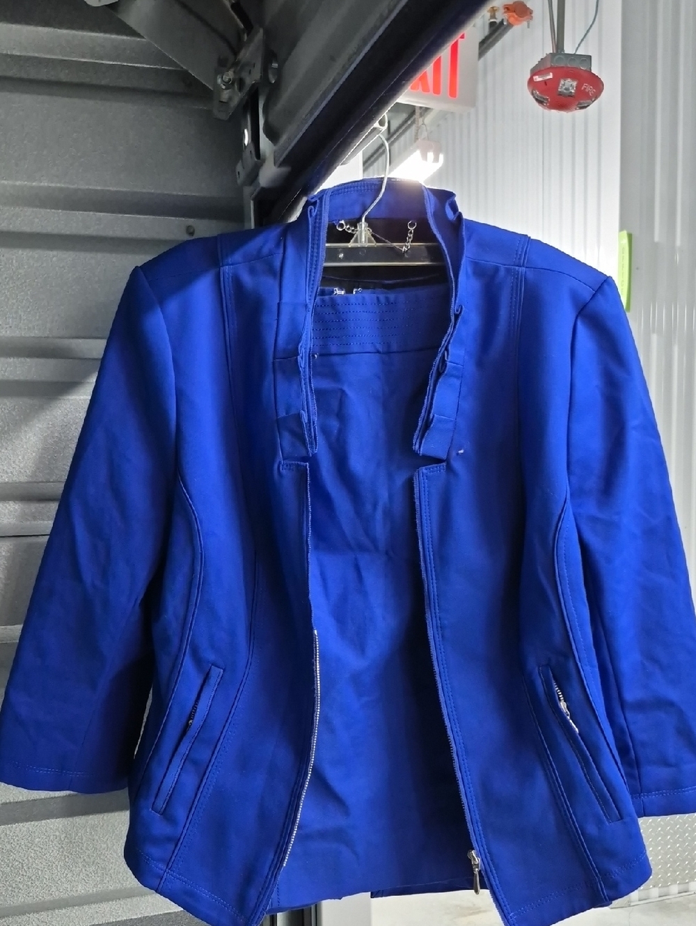White House Black Market Cobalt Blue Zip-Front Blazer